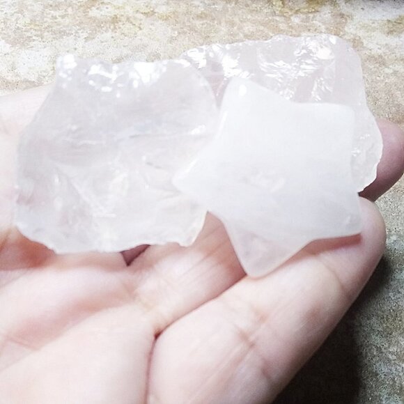 Rock Crystal Quartz Bundle: 1 Star + 2 Chunks!!! Reiki Meditation Altars - Picture 6 of 11